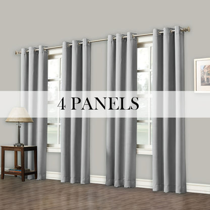 4 Panels Blackout Curtains Grommet Room Darkening Sun Blocked Curtains for Living Room, Bedroom, Set of 4 Panels
