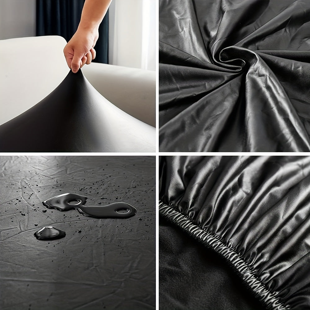 4/6pcs/set 100% Waterproof PU Leather Dining Chair Slipcover Solid Waterproof And Oilproof Stretch Dining Chair Protector Cover, Universal Chair Covers for Dining Room Kitchen Hotel Home Decor