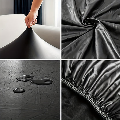 4/6pcs/set 100% Waterproof PU Leather Dining Chair Slipcover Solid Waterproof And Oilproof Stretch Dining Chair Protector Cover, Universal Chair Covers for Dining Room Kitchen Hotel Home Decor