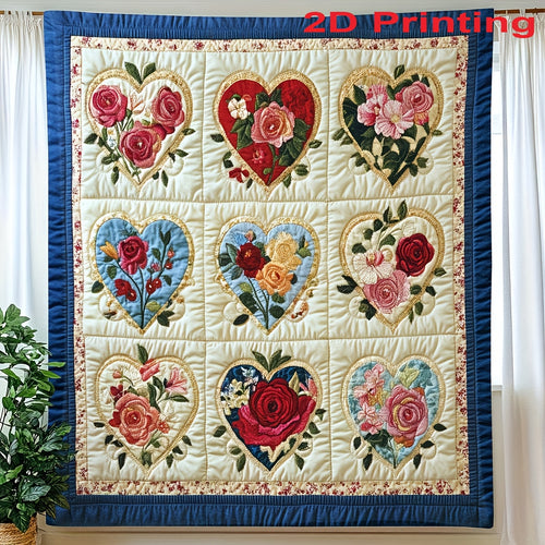 2D Printing 1Pc Multi-functional Ultra-soft Blanket, Printed With Heart-shaped Floral Pattern, All-season Sofa Comfort, Made Of Flannel, Suitable For Room Décor, Bedroom Decor, Home Furnishing, Office, Car Trips, And Camping, Perfect Mother's Day