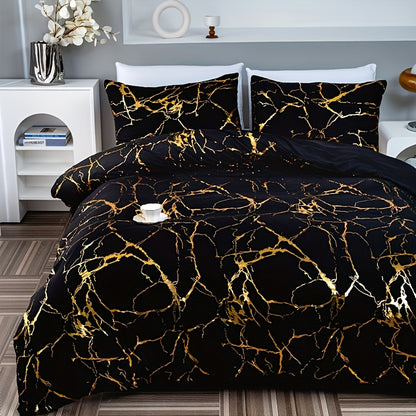 3pcs High-Grade Super Soft Breathable Bronzing Texture Duvet Cover Set (1 Duvet Cover+2 Pillowcases Without Pillow Core), at Home Dormitory All-Season
