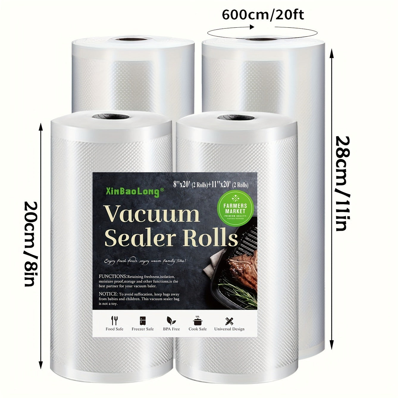 Vacuum Sealed Bags for Food Storage BPA Free Meat Fruits Vegetables Grains Kitchen Organizer