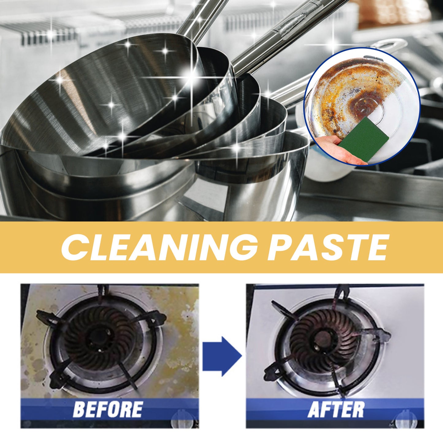 Strong Cleaning Paste for - a Solution for Removing Black Stains from The Bottoms of Pots And Pans