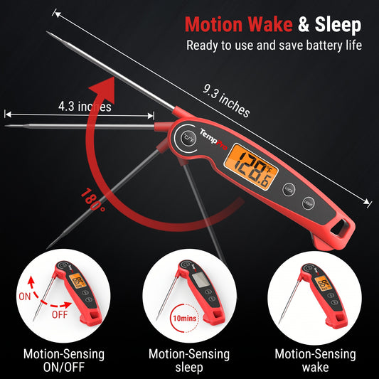 F05 Digital Meat Thermometer for Cooking with Motion Sensing, Food Thermometer for Kitchen BBQ Oil Grill Smoker Candy Thermometer