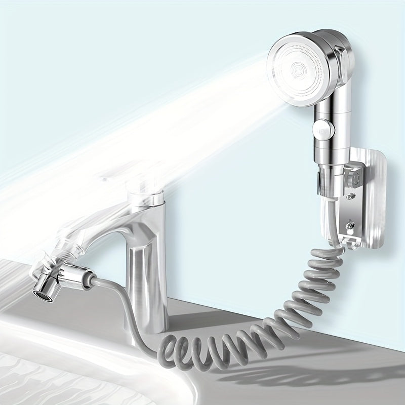 1pc Faucet Extender, Washbasin, Pull-Out Type, Hot And Cold Water, Hair Washing Showerhead, Divine Device, Basin, External Extension, Retractable for Shower Use Solely For shower use solely