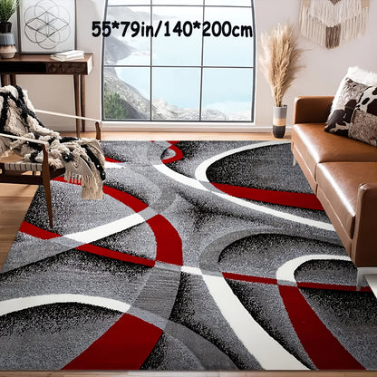 1pc Christmas Decor Area Mat, Abstract Geometric, Non-Slip, Machine Washable, for Living Room, Sofa, Coffee Table, Bedside, Dining Table, Kitchen, Game Room, Indoor, Outdoor, Garden
