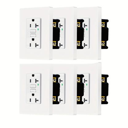 GFCI Outlet 20 Amp Tamper Resistant WR Weather Resistant with Wall Plate ETL Listed LED Indicator Test Reset Button Ground Fault Circuit Interrupter for Bathroom Kitchen Garage 2 4 6 10 20 Pack Black White