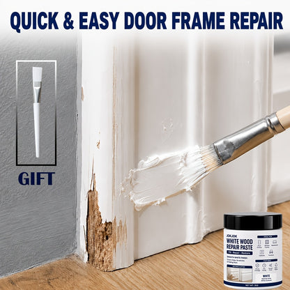 WHITE TRIM REPAIR PASTE - White Wood Repair Filler for Door Frames, Window Frames, Baseboards And Cabinets - Covers Scratches, Chips And Peeling Paint with Smooth White End - Fast Drying Water-Based Formula for Furniture Touch-Up