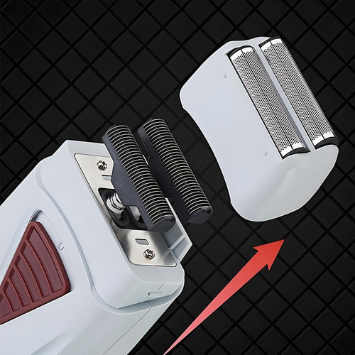 Andis Men'S USB Rechargeable Electric Shaver, Portable Dual-Head Razor with Stainless Steel Blades, Over 60 Minutes of Runtime, White And Gray Design, Beard Grooming Tool, Travel-Friendly Shaver | Stylish Electric Razor | Durable Shaving Device