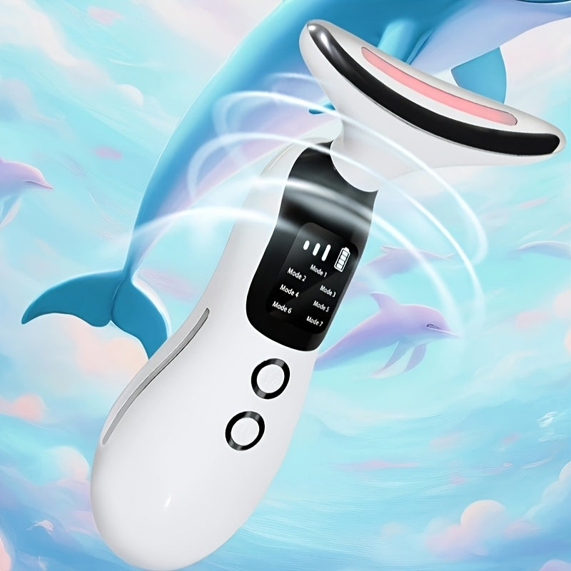 7-in-1 Neck Beauty Device with Base – Multi-Functional Skincare Tool, USB Rechargeable, Anti-Aging Neck Firming & Lifting, Mother's Day Gift for Women