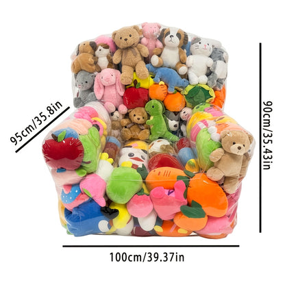 1pc Large Capacity Transparent Doll Storage Bag - Zipper Closure Openable Filling for Plush