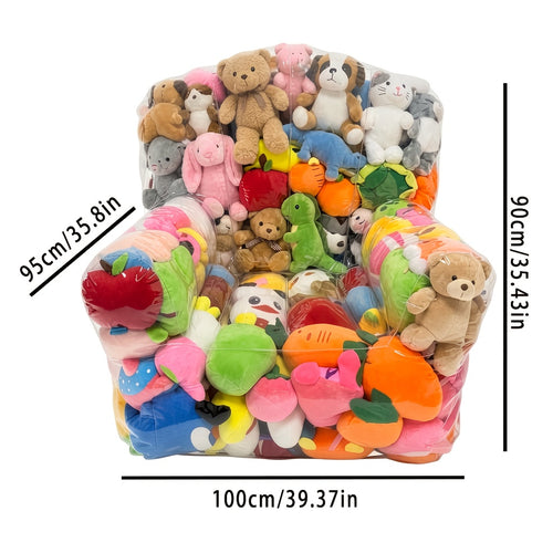 1pc Large Capacity Transparent Doll Storage Bag - Zipper Closure Openable Filling for Plush