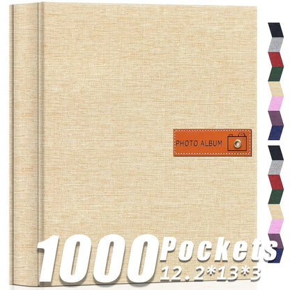 Photo Album 4x6 200 & 1000 Pockets with Label – Linen Hardcover Memory Book for Wedding, Baby, Travel, Anniversary, Birthday & Graduation Gifts