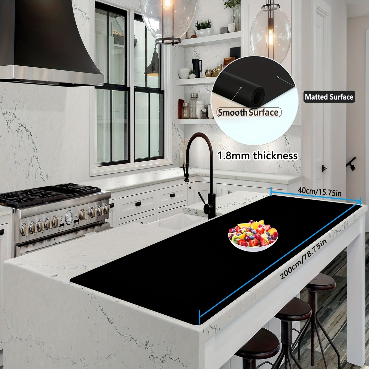 Extra Large Silicone Mat, Silicone Mats for Kitchen Counter, Nonslip Heat Resistant Mat, Multipurpose Countertop Protector, Nonstick Waterproof Craft Mat Table Placemat