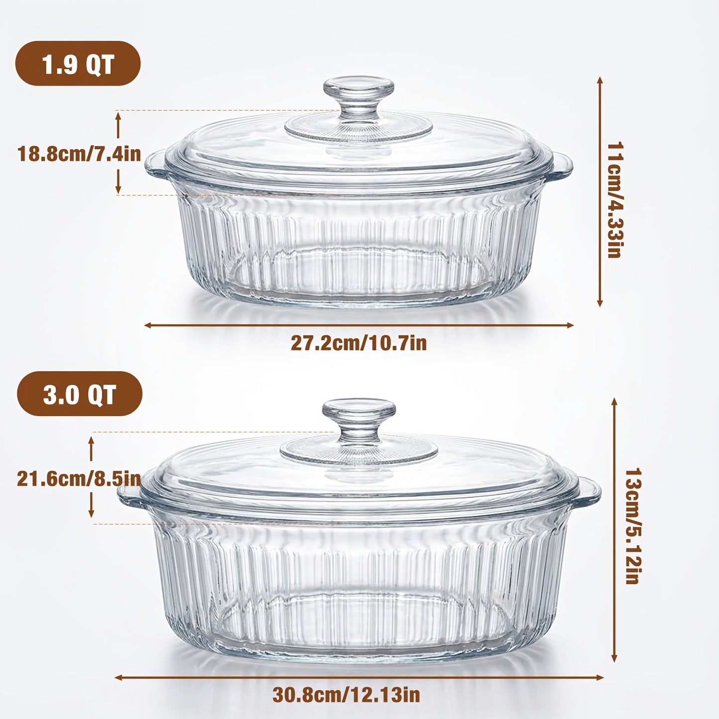 Borosilicate Glass Baking Dish with Lid | Microwave/Oven/Fridge Safe, Multi-Functional for Baking, Meal Prep, Grilled Fish, Serving of Food, Fruit, Salad - Oval Shape, Brand: LOVEWE
