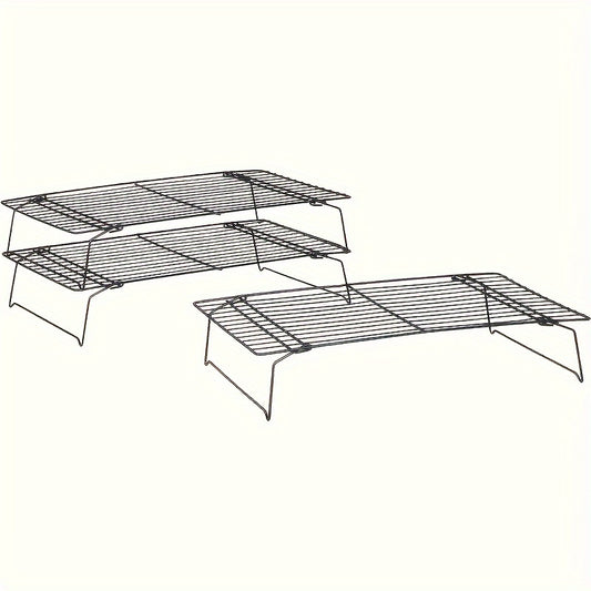 Set of 3, Collapsible And Stackable Cooling Racks for Baking, Essential Kitchen Tools And Gadgets, Perfect for Father'S Day Gifts