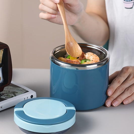 Stainless Steel Lunch Box 630ml Leakproof Stackable Thermal Bento Box with Handle 304 Steel Heat Cold Insulation Container for School Office Camping in Green Pink Blue