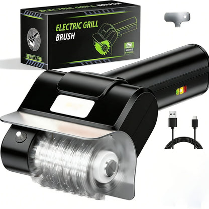 Electric BBQ Grill Brush Cordless Rechargeable Grill Cleaner with 800 RPM Rotating Head, 2000mAh Battery, 304 Stainless Steel Bristles – Outdoor Grilling Tool, Father's Day Gift