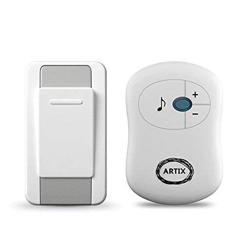 Wireless Doorbell Waterproof, Operates at 100 Meters, 36 Chimes & Adjustable Volume, 1 Receiver & 1 Remote Push Button Transmitter