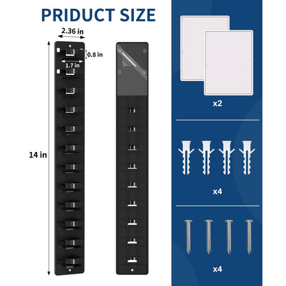 2-Pack Heavy-Duty Hat Organizer with 24-Cap Capacity - Space-Saving Vertical Wall-Mounted Storage, Adhesive or Drilled Installation, Layered Hooks for Easy Access, Durable Polypropylene Construction - Ideal for Entryway, Closet, Bedroom