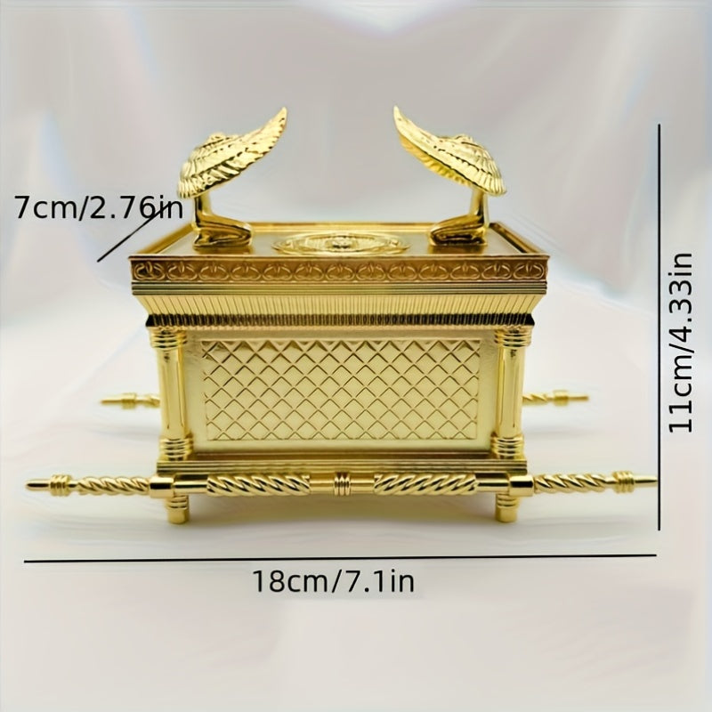 Ark of the Covenant Figurine – Golden Artisan Tabletop Statue, Spiritual Religious Decor for Home & Office, Hanukkah, Easter & Ramadan Gift Ornament, Indoor Outdoor Display, Medium & Large