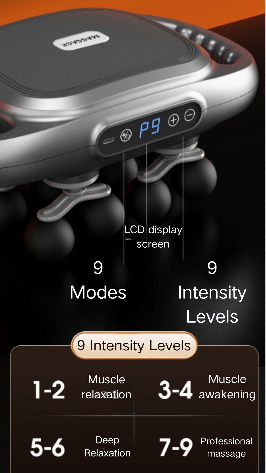Massage Gun 12 Heads Deep Tissue Percussion Muscle Massager Set for Back Neck Shoulders Legs Foot Pain Relief Quiet Handheld Electric Body Massager