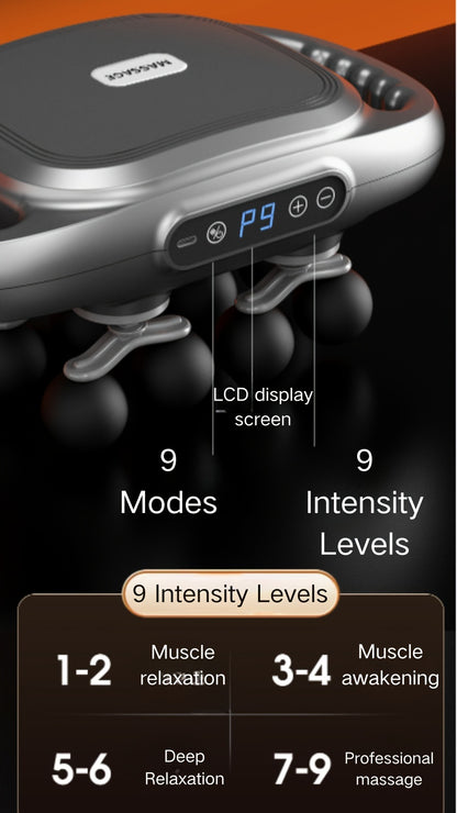 Massage Gun 12 Heads Deep Tissue Percussion Muscle Massager Set for Back Neck Shoulders Legs Foot Pain Relief Quiet Handheld Electric Body Massager
