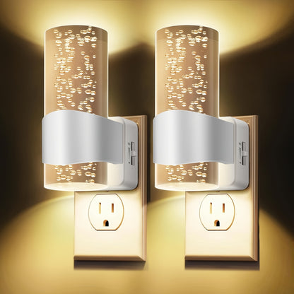 2 Pack Night Lights Plug Into Wall, LED Night Light Plug In, 3000K Dimmable Night Lights, Modern Automatic Plug In Night Light with Light Sensor for Hallway Bedroom, Christmas Gifts, Suitable for Giving Gifts At Christmas