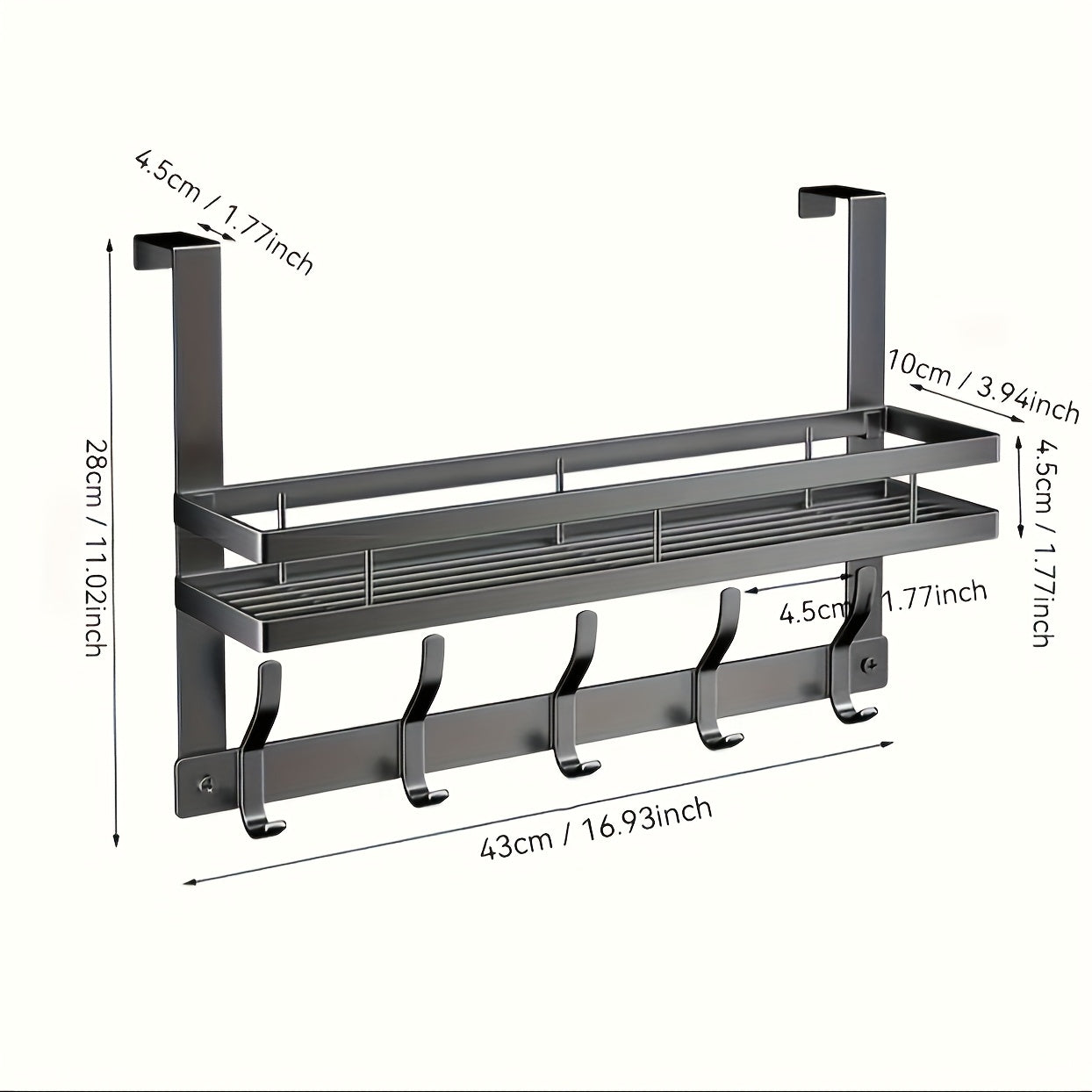 Multifunctional Metal Easy-Install Over-the-Door Storage Rack for Bedroom, Bathroom & Kitchen Organization, A Perfect Gift for Christmas And Halloween