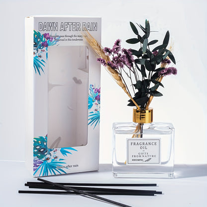 Jasmine Scent Reed Diffuser Sets 4.05 Oz (120ml) With Real Flower Diffuser Stick Home Fragrance Light Aroma Scented Home Décor Essential Oil