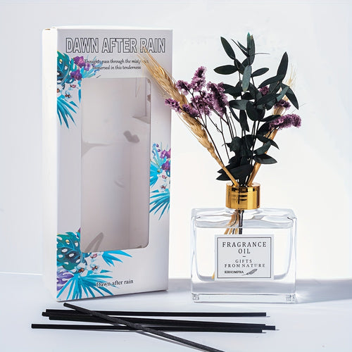 Jasmine Scent Reed Diffuser Sets 4.05 Oz (120ml) With Real Flower Diffuser Stick Home Fragrance Light Aroma Scented Home Décor Essential Oil