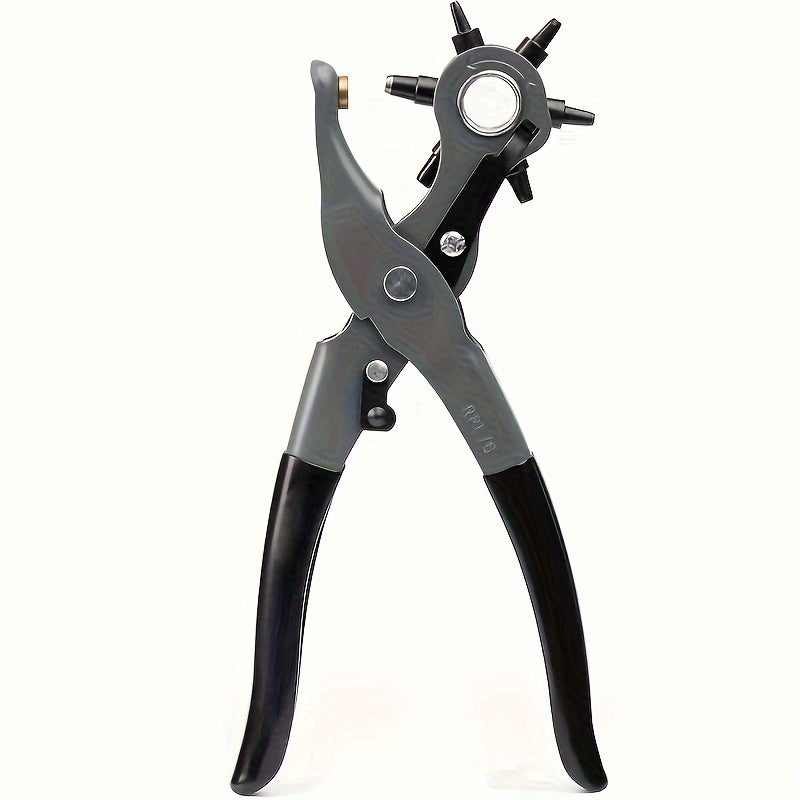 FORICOM Belt Hole Puncher Kit, Upgraded Version Leather Hole Punch for Belt, Saddles, Shoes, Fabric, DIY & Craft Projects, 6 Holes Heavy Duty Rotary Puncher, Easily Punches Perfect Round Holes
