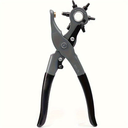 FORICOM Belt Hole Puncher Kit, Upgraded Version Leather Hole Punch for Belt, Saddles, Shoes, Fabric, DIY & Craft Projects, 6 Holes Heavy Duty Rotary Puncher, Easily Punches Perfect Round Holes