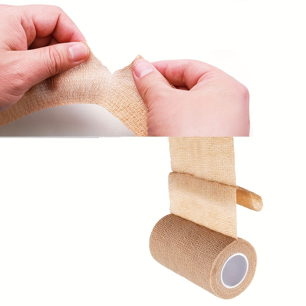 6 Rolls Self Adhesive Bandage Wrap, 4 Inch X 5 Yards, Non Woven Elbow Cohesive Bandage, First Aid Medical Tape For Ankle, Knee & Wrist Sprains