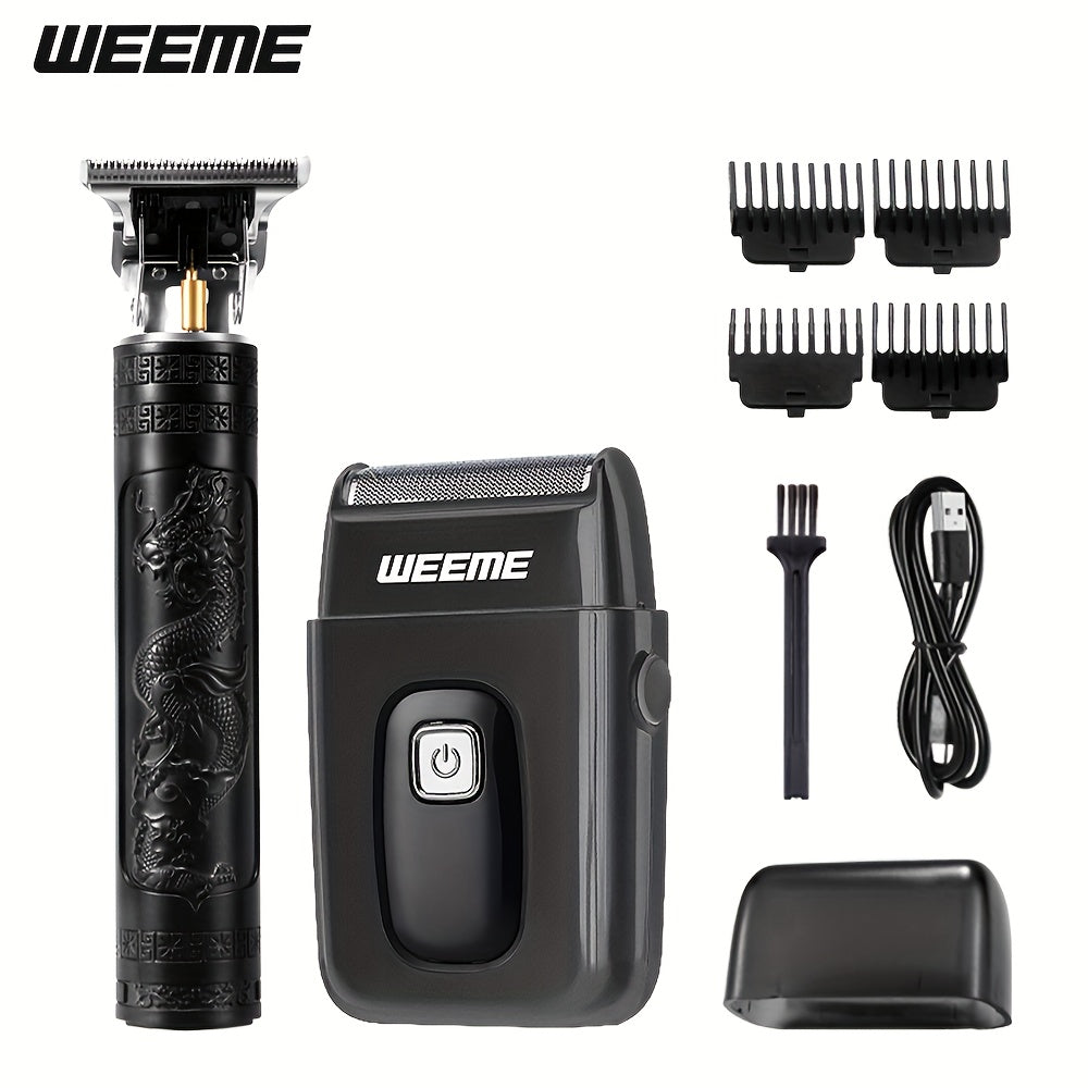 WEEME 2pcs Men'S Electric Hair Trimmer, Facial Hair Trimmer, Short Beard Trimmer. A Fine Electric Hair Trimmer And Short Beard Shaver. Haircuts, Shaving, Hair Trimming And Styling. It Can Be Used for Both Home And Car Travel