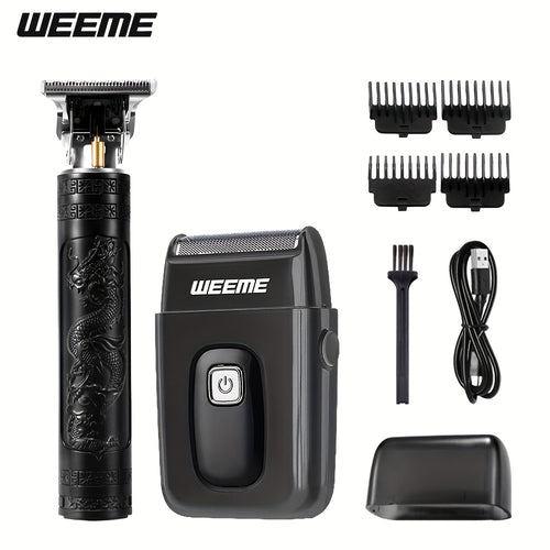 WEEME 2pcs Men'S Electric Hair Trimmer, Facial Hair Trimmer, Short Beard Trimmer. A Fine Electric Hair Trimmer And Short Beard Shaver. Haircuts, Shaving, Hair Trimming And Styling. It Can Be Used for Both Home And Car Travel