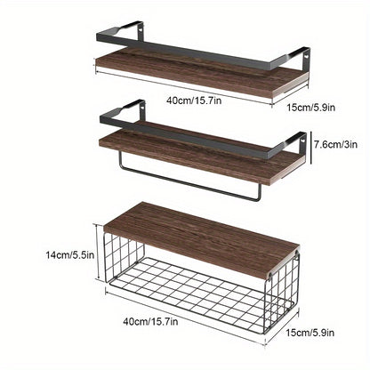 2/4 Iron Wrought Wooden Suspended Shelves, Hard Wood, Iron Frame Fence, Firm And Convenient, Suitable for Vases, Flower POTS, Books, Incense, Candles, Cups, Snacks And Other Sundry Storage.Independence Day/Graduation Gift, Floating Shelves