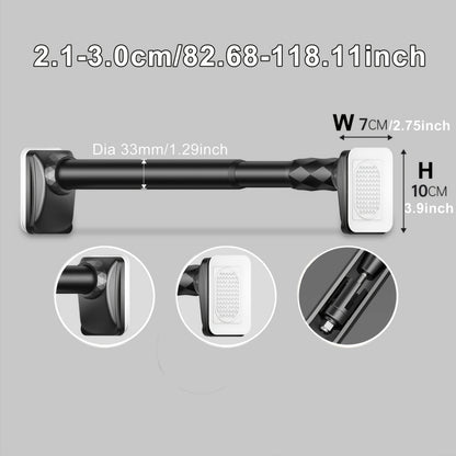15.75inch - 196.85inch No Drilling Curtain Rail 33Mm Diameter Telescopic Shower Curtain Rod, Extendable Telescopic Rod, Long Adjustable Curtain Rod for Large Windows
