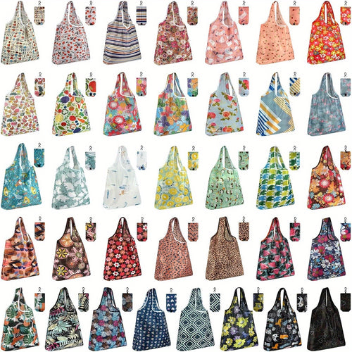 18/36pcs Reusable Grocery Bags - Foldable, Cute Tote Bags - Waterproof Nylon36