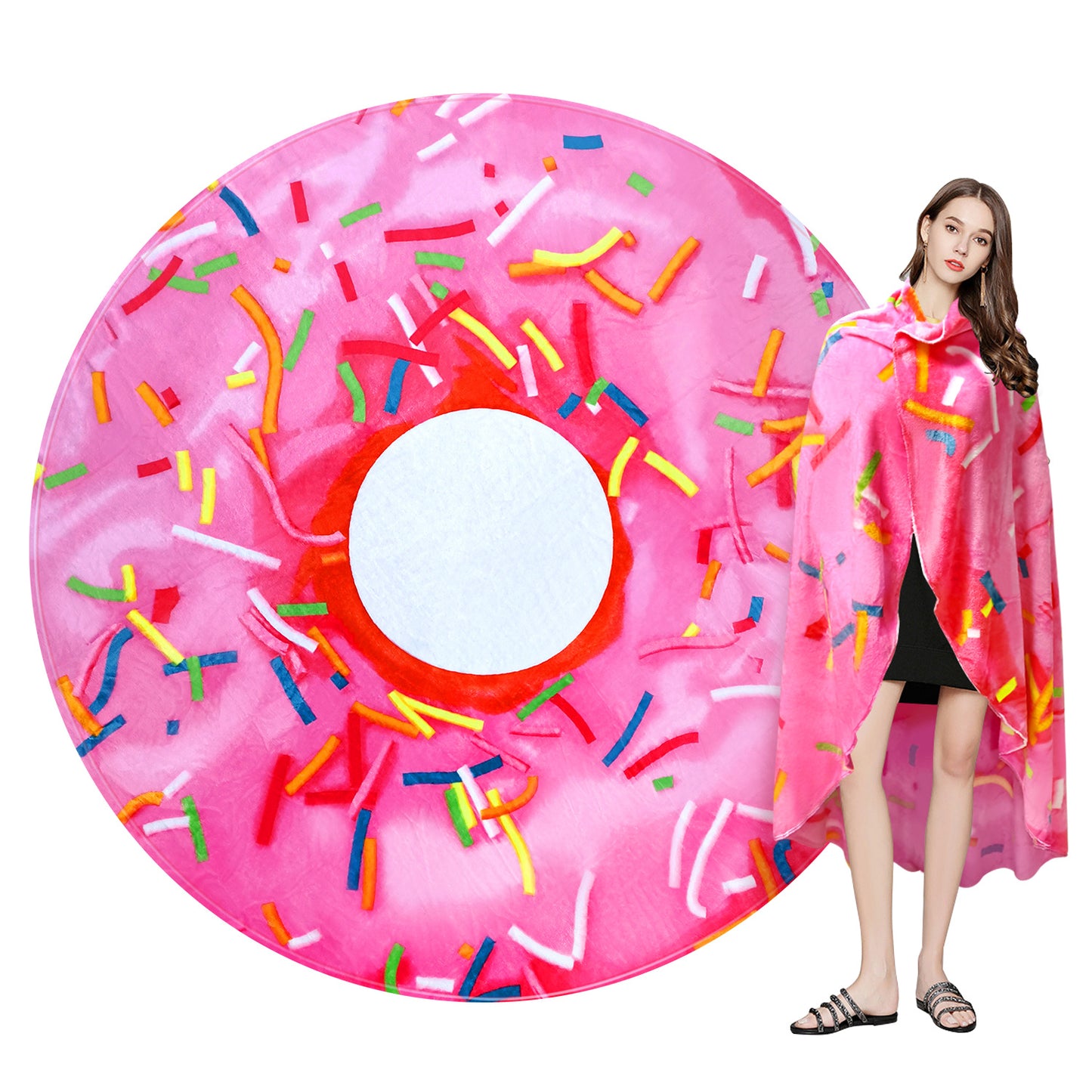3 Styles Cozy And Stylish Flannel Throw Blanket with Realistic Food Print - Fun Burrito, Pizza, Donuts Design, Digital Print Foodie Throw, All-Season Lightweight Throw Blanket for Couch, Sofa, Office, Bed, Camping, And Travel
