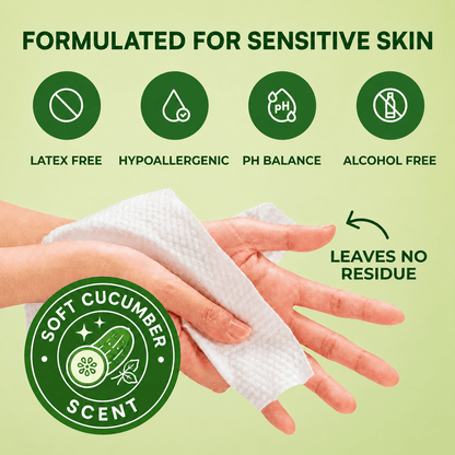Extra Large Wet Wipes for Adults and Elderly Soft Cucumber Scent – 4 Packs of 60 (240ct) Soft, Thick, 8"x13" Disposable Bathing Wipes for Incontinence and Personal Care