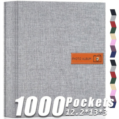 Photo Album 4x6 200 & 1000 Pockets with Label – Linen Hardcover Memory Book for Wedding, Baby, Travel, Anniversary, Birthday & Graduation Gifts