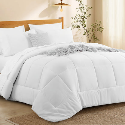 7pcs Comforter Set-Luxury Soft Fluffy Bedding With 1 Comforter, 1 Fitted Sheet, 1 Flat Sheet, And 4 Pillowcases & Pillow Cover-All Season Quilte Set Queen, Hypoallergenic, Breathable, Easy Care, Valentine'S Day Bed In A Bag, Gifts For Her