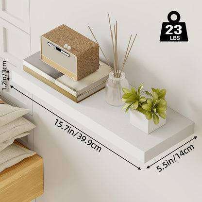 TOMNK 2/4/6pcs Set Floating Shelves, 15.7-inch/19.7-inch/22-inch Wooden Wall-Mounted Shelves, Suitable for Home Decor in Living Rooms and Kitchens, Strong Load-Bearing Capacity, Can Be Installed in Bathrooms, Bedrooms, Living Rooms, or Kitchens