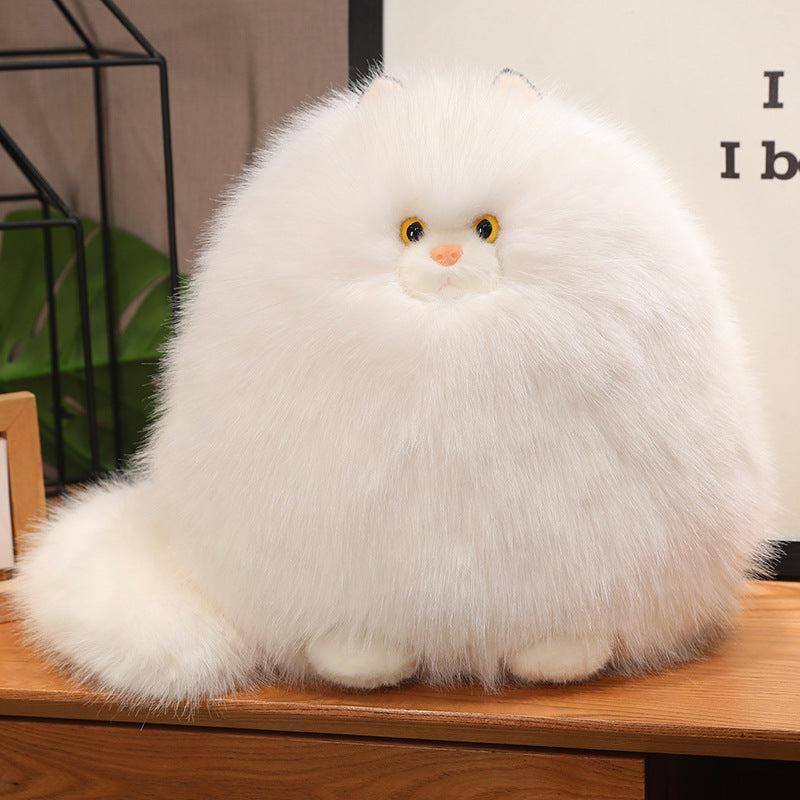 Silly Cat Plush Pillow, Long-haired Hug Pillow for Sleep, Comforting Cat Gift.