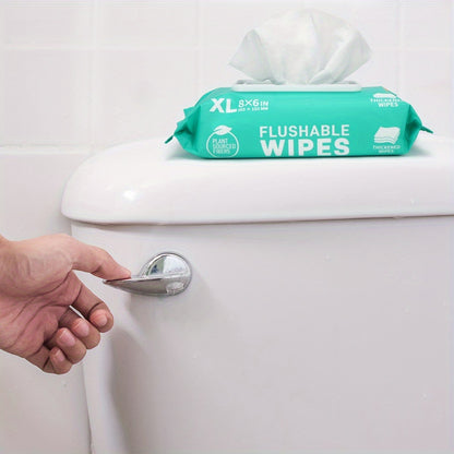 Lotfancy Extra Large Flushable Wet Wipes, Thickened Butt Wipes, 3/6 Packs X 48 Ct, 144/288 Wipes, Septic & Sewer Safe, Quick-Dispersing, No Alcohol, Plant-Based Fibers - Flushable Toilet, Personal & Household Cleaning Wipes