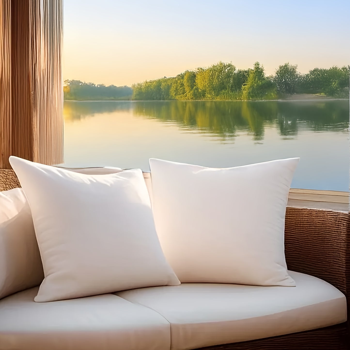 4pcs High Quality Fluffy Square Pillow Cores with Zipper - Plump White Stuffer Cushion Inserts, Ideal for Sofa, Bed & Patio Cushion Fillings, Perfect for Outdoor Camping And Travel, Great Family Gift Choice