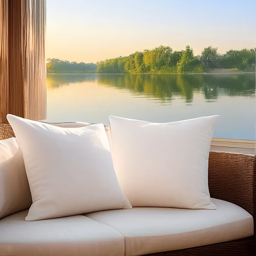 4pcs High Quality Fluffy Square Pillow Cores with Zipper - Plump White Stuffer Cushion Inserts, Ideal for Sofa, Bed & Patio Cushion Fillings, Perfect for Outdoor Camping And Travel, Great Family Gift Choice