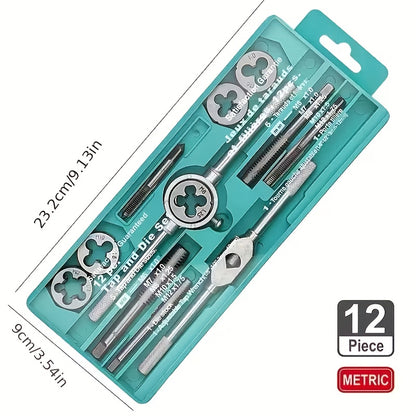 12 Or 40pcs Metric Hand Tapping And Thread Tapping Tool Combination - M3-M12 Thread Plug Straight Cone Reamer Tool, DIY Toolbox, for Daily Household Needs, Preferred Holiday Gift, Father's Day Gift (screwdriver Handle Color Randomly Distributed)