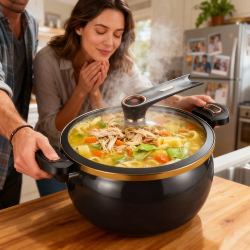 Large Capacity Soup Pot with Twist Lock Handle, Suitable for Quick Cooking, Non Stick Pot 1.85 US Gallon Multifunctional Cooking Pot, Gas Stove, Open Flame And Induction Cooker, Universal Stew Pot for Households, Restaurants